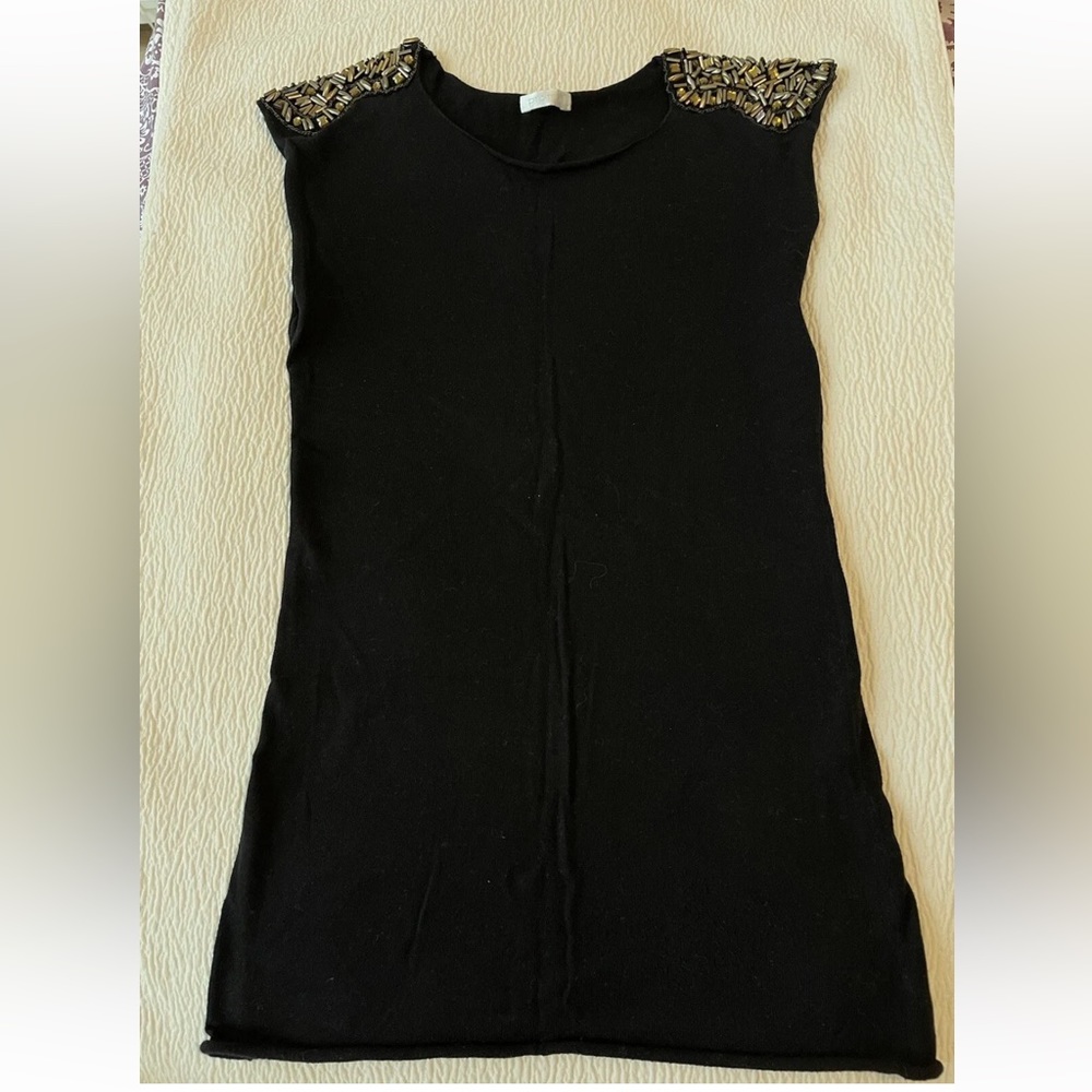 Promod black knit tunic with gold embellishment size S